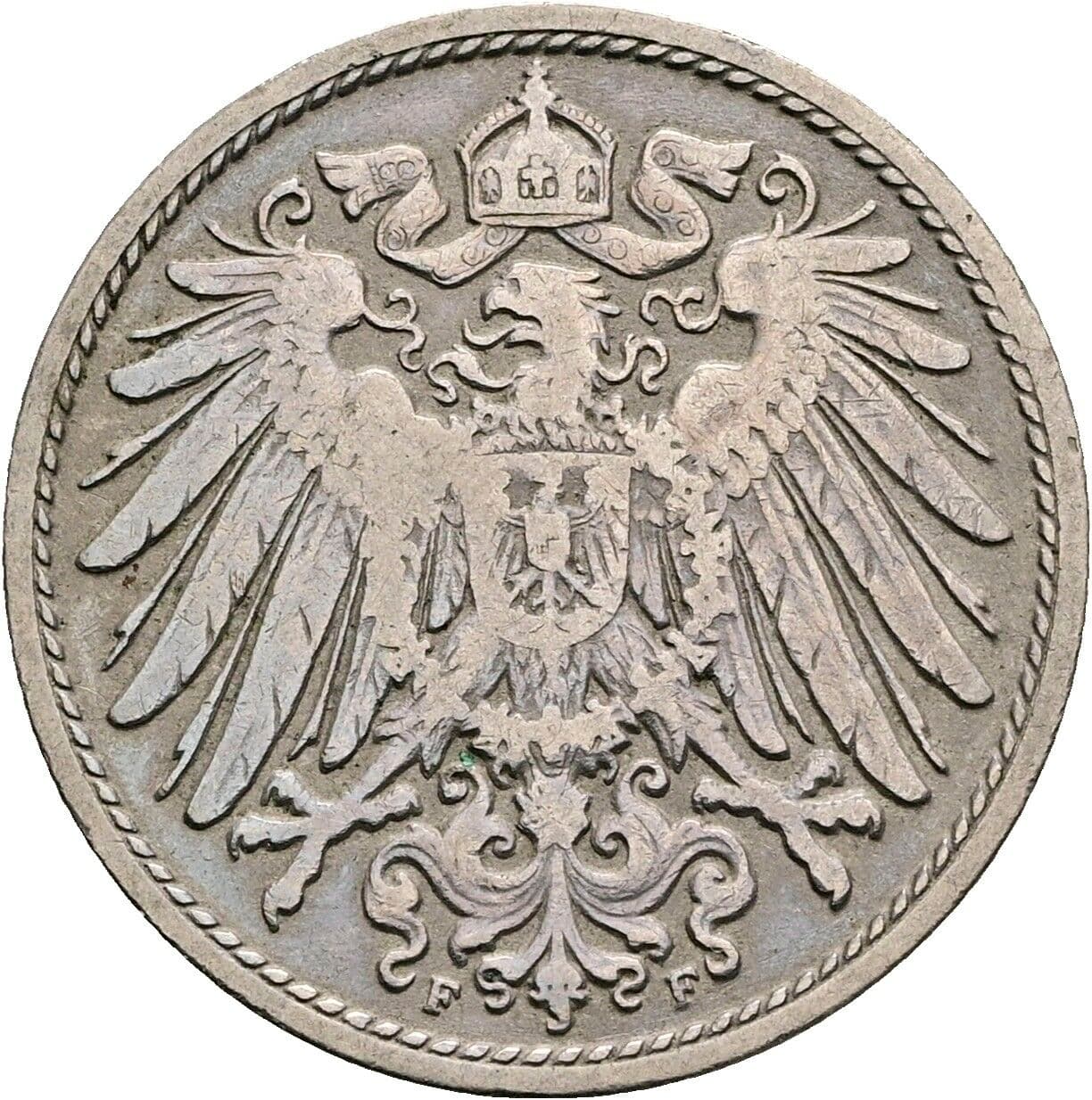 10 Pfennig 1901 F – Rückseite
