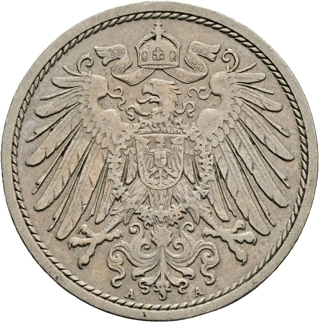 10 Pfennig 1908 A – Rückseite