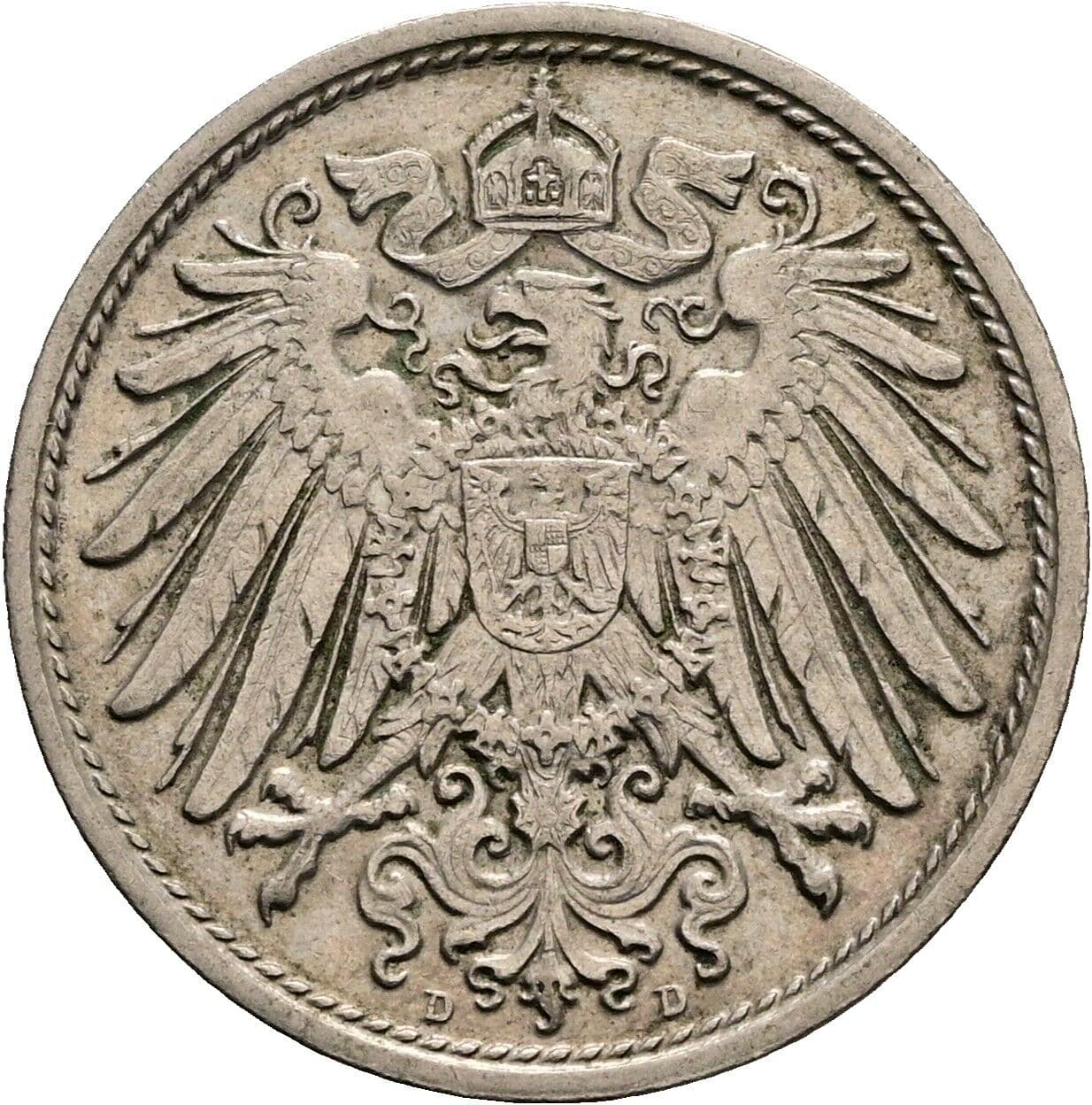10 Pfennig 1912 D – Rückseite