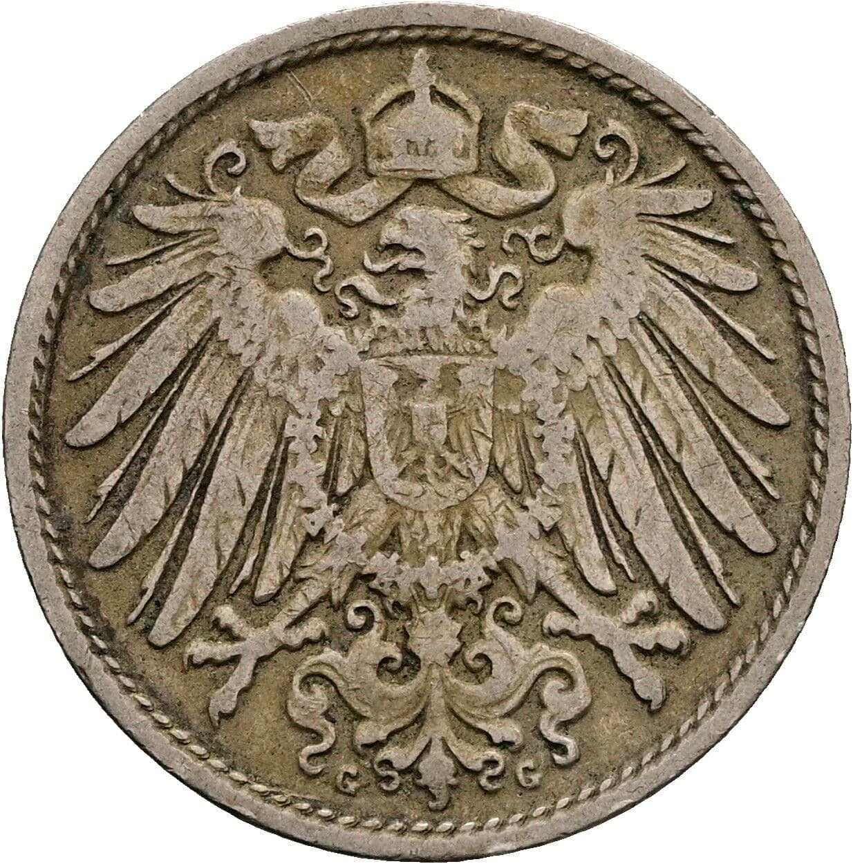 10 Pfennig 1900 G – Rückseite