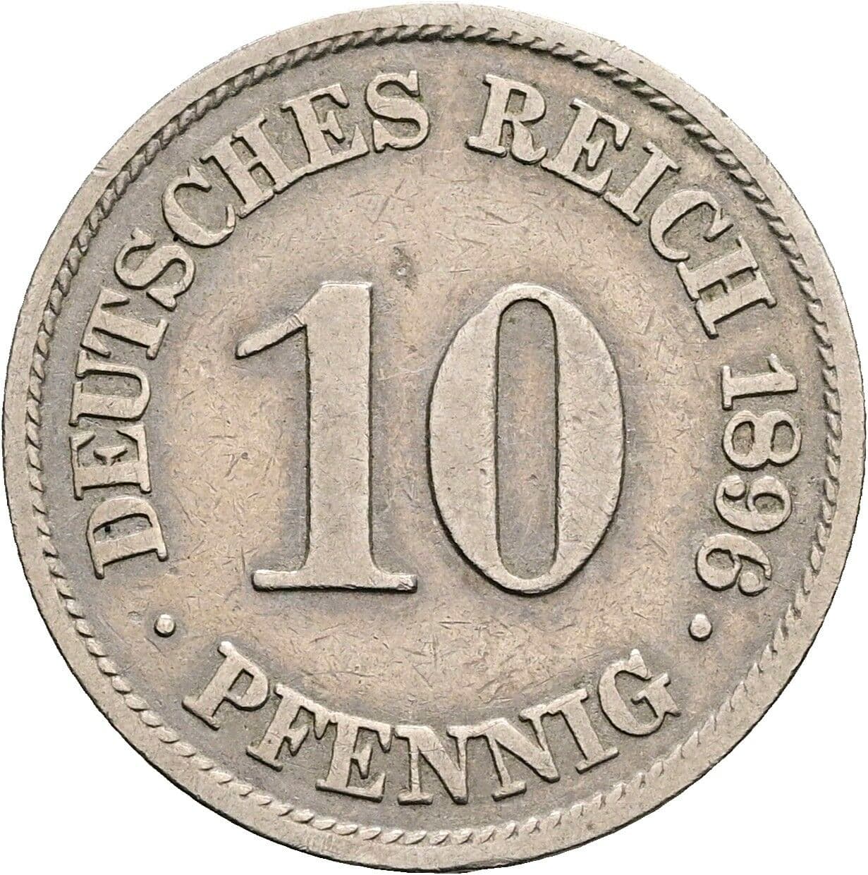 10 Pfennig 1896 A – Vorderseite