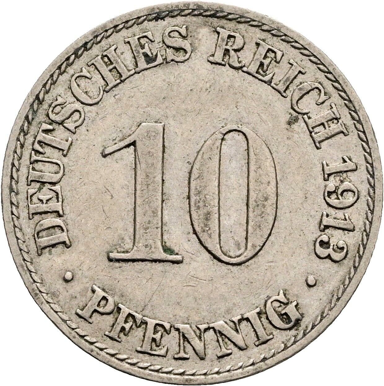 10 Pfennig 1913 A – Vorderseite