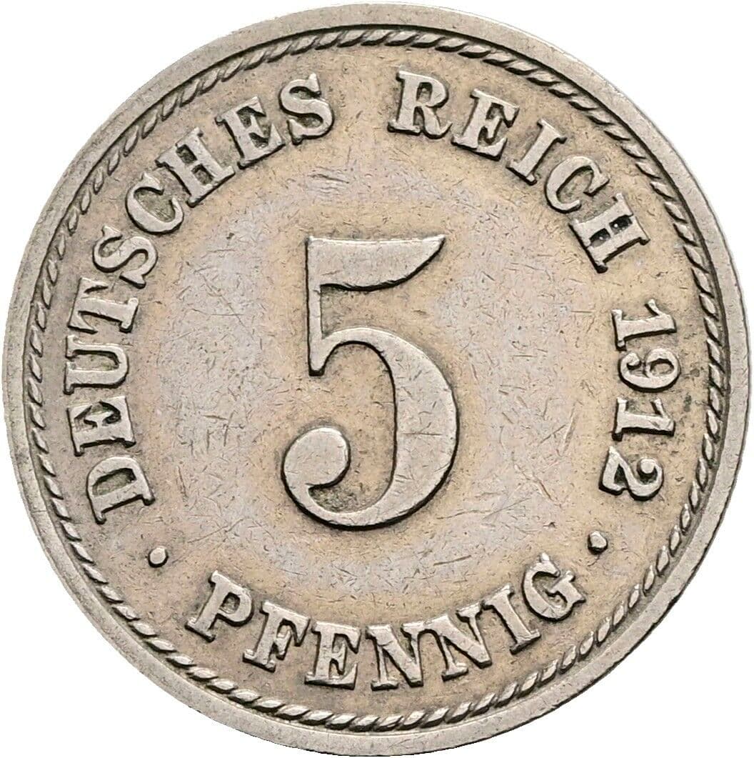 5 Pfennig 1912 A – Vorderseite