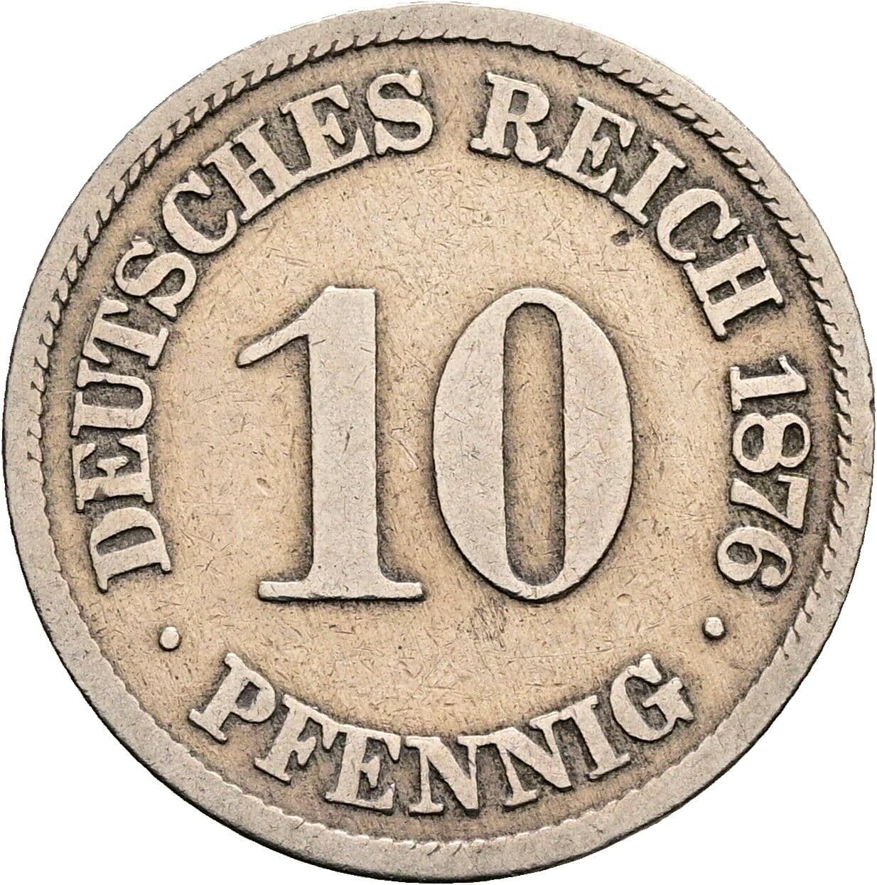 10 Pfennig 1876 A – Vorderseite