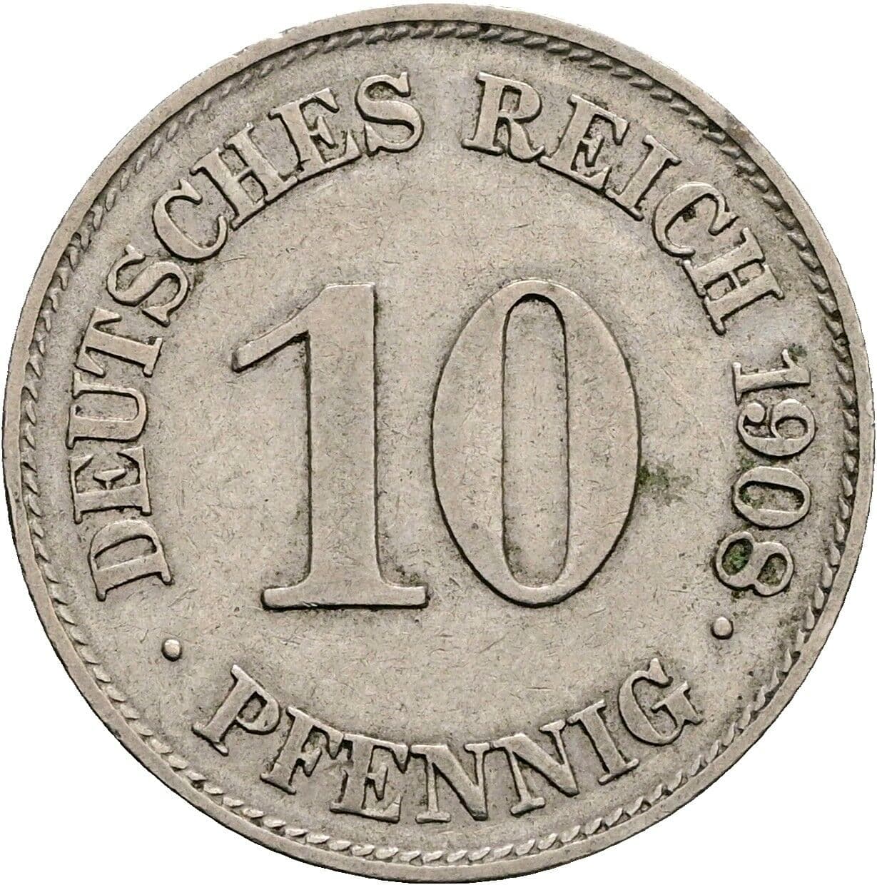 10 Pfennig 1908 E – Vorderseite