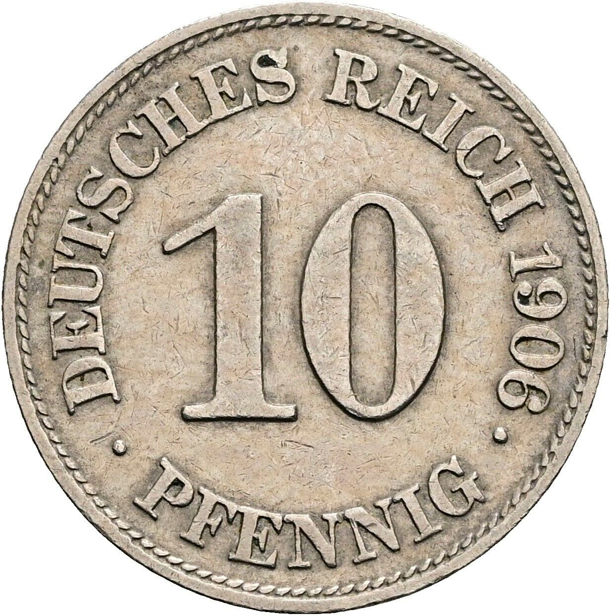10 Pfennig 1906 E – Vorderseite