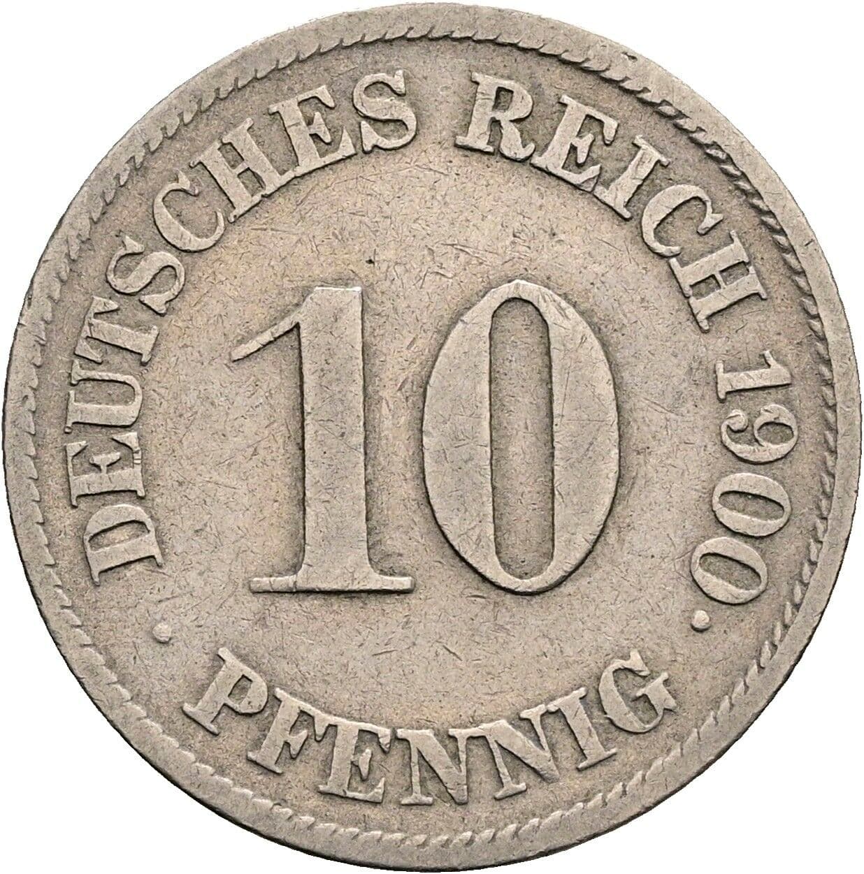 10 Pfennig 1900 J – Vorderseite