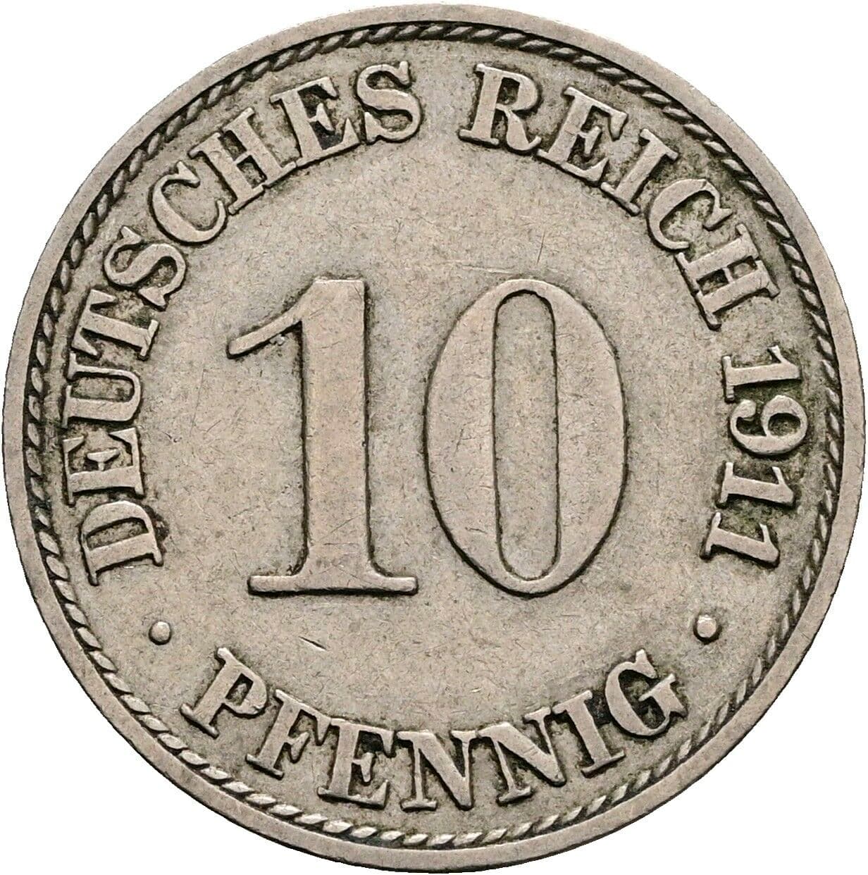 10 Pfennig 1911 A – Vorderseite