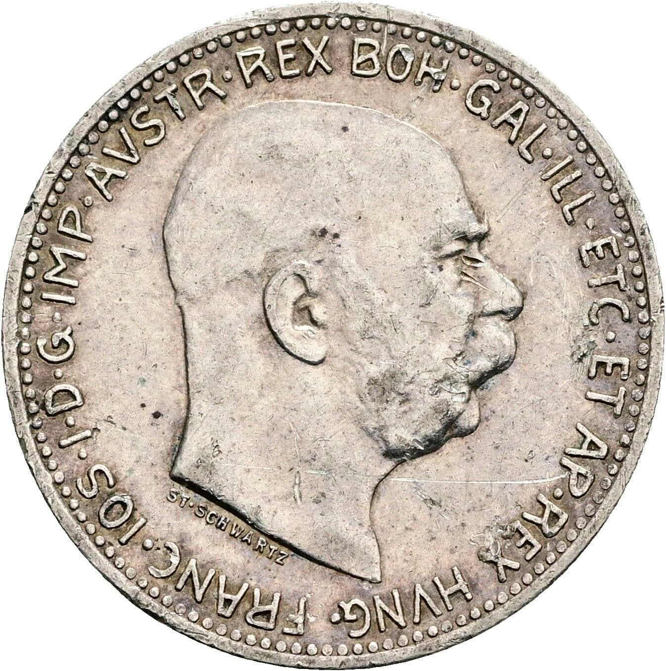 1 Krone Franz Joseph I. 1848-1916 1913 – Vorderseite