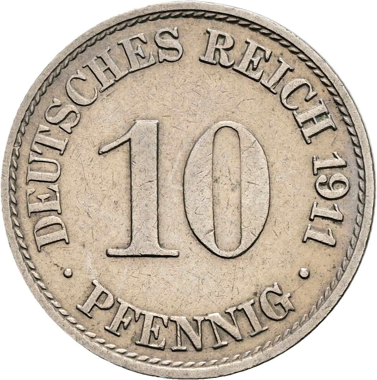 10 Pfennig 1911 A – Vorderseite