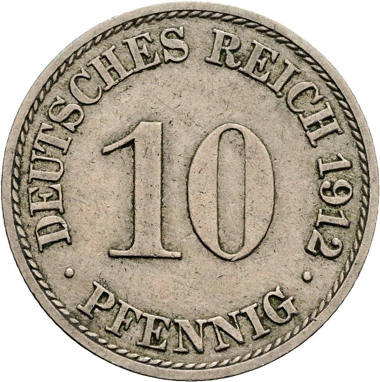 10 Pfennig 1912 A – Vorderseite