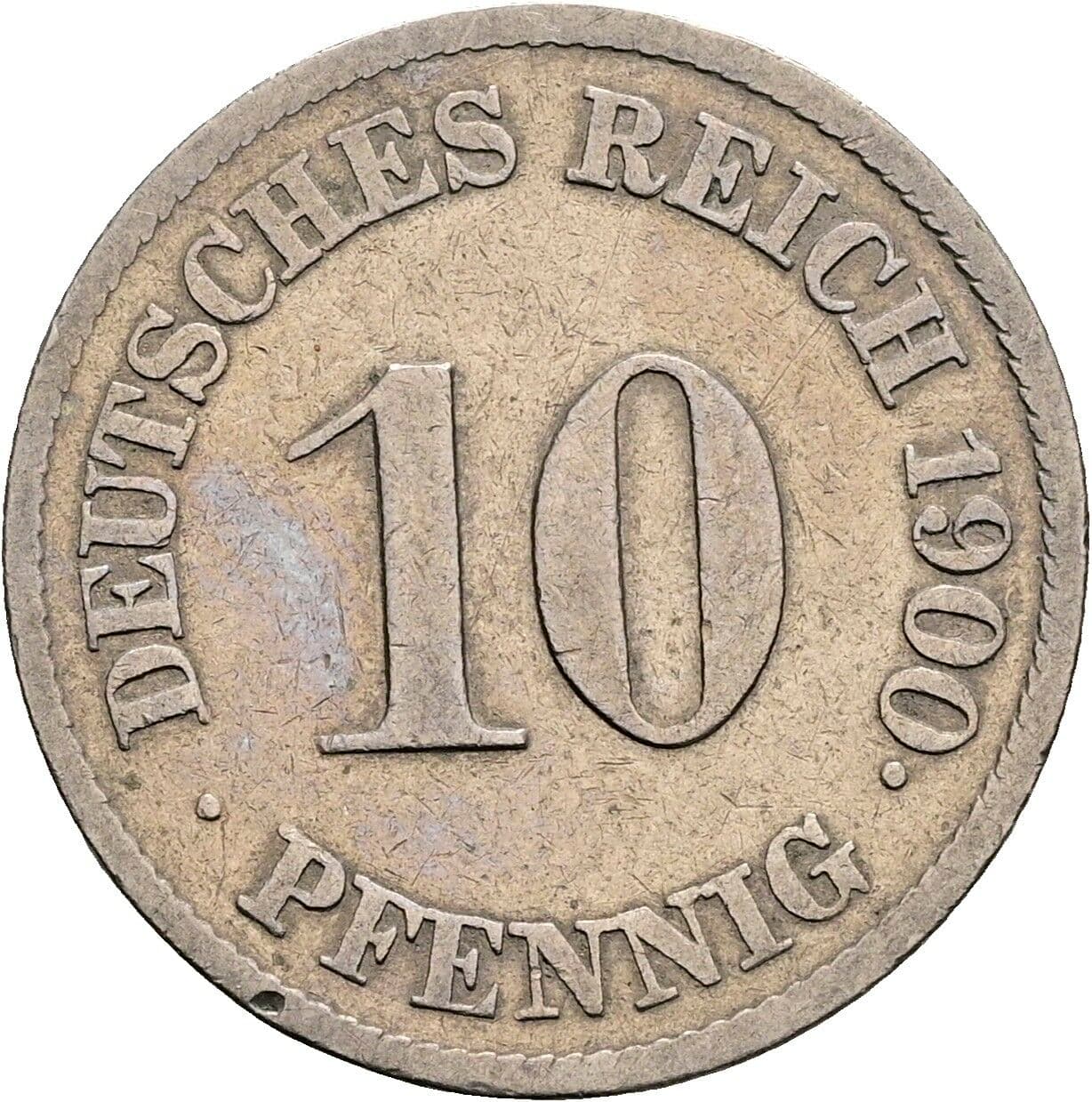 10 Pfennig 1900 J – Vorderseite