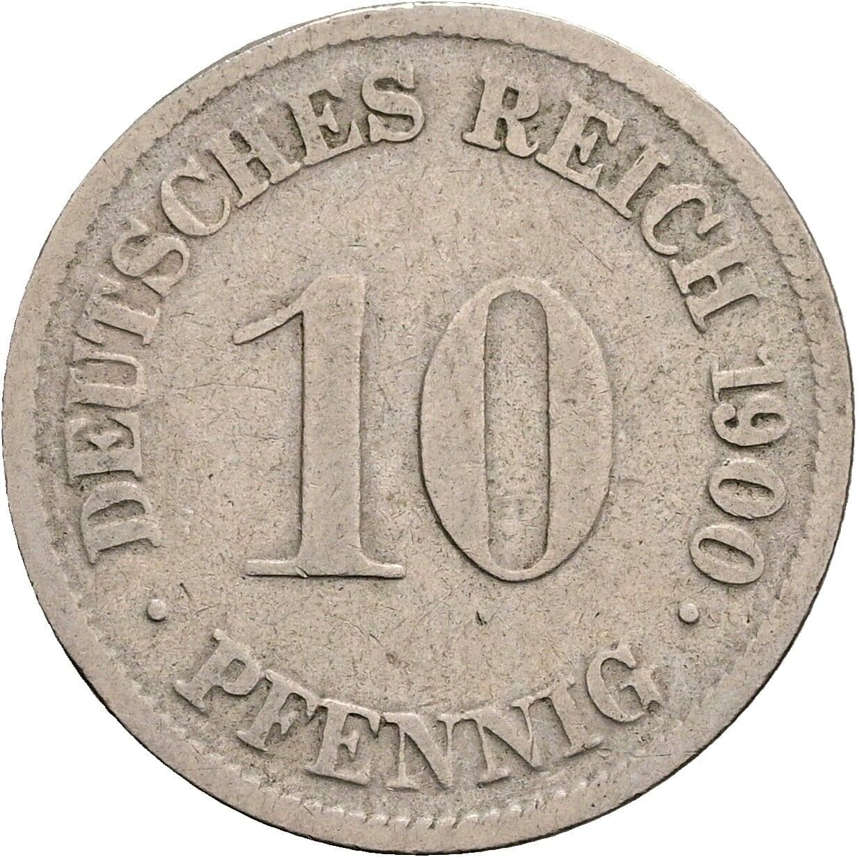10 Pfennig 1900 D – Vorderseite