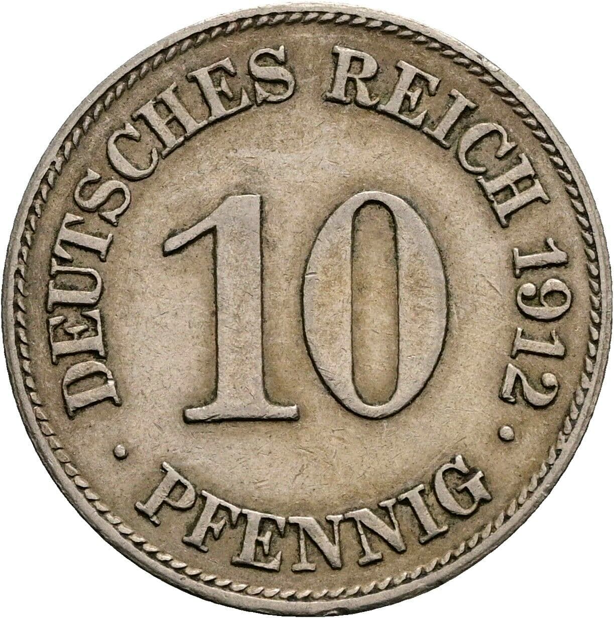 10 Pfennig 1912 E – Vorderseite