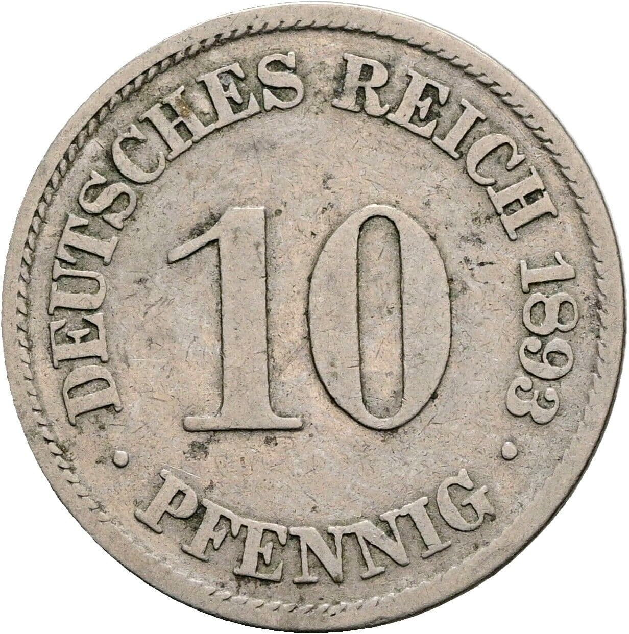 10 Pfennig 1893 A – Vorderseite