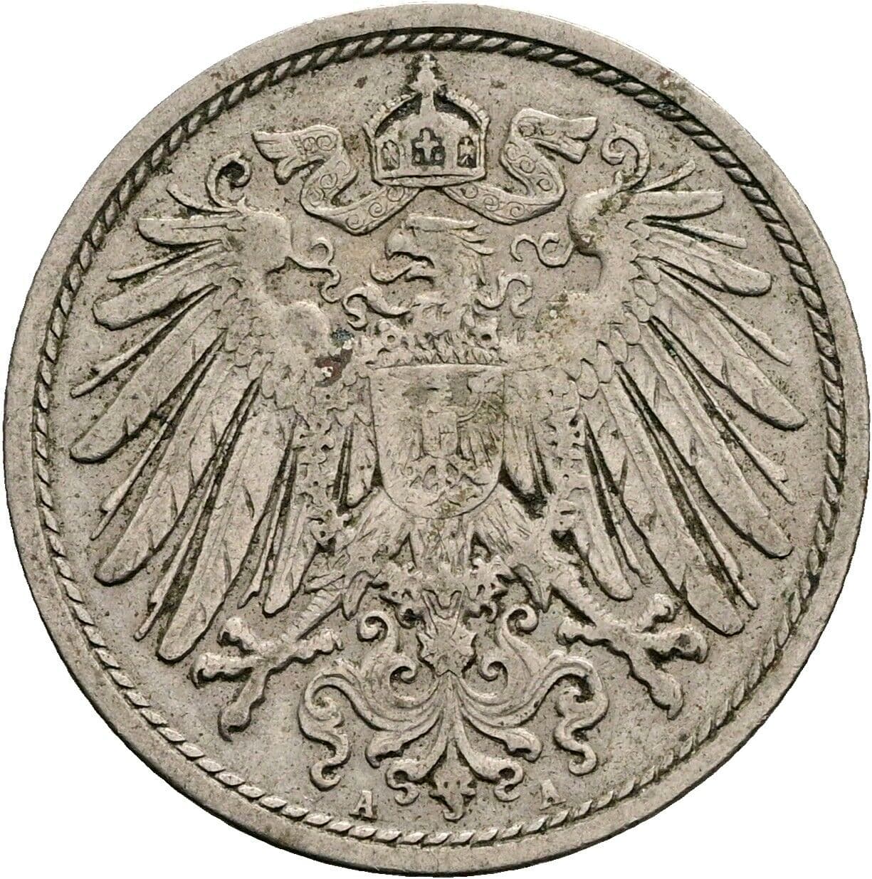 10 Pfennig 1907 A – Rückseite