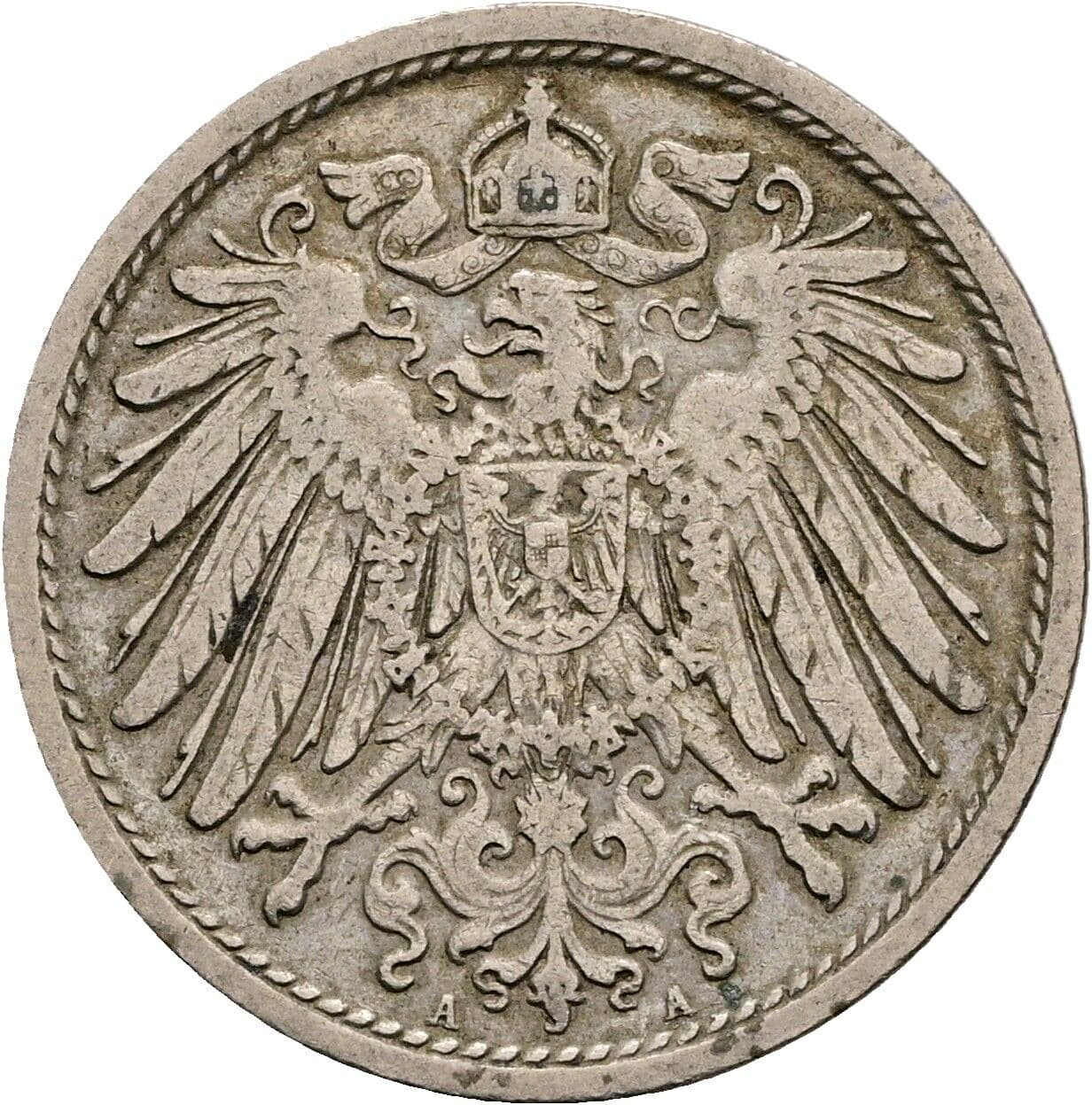 10 Pfennig 1908 A – Rückseite