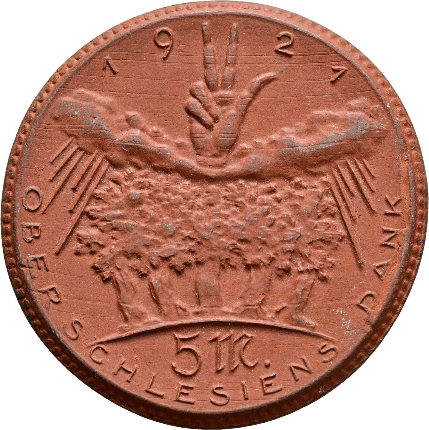 Porzellanmedaille 5 Mark