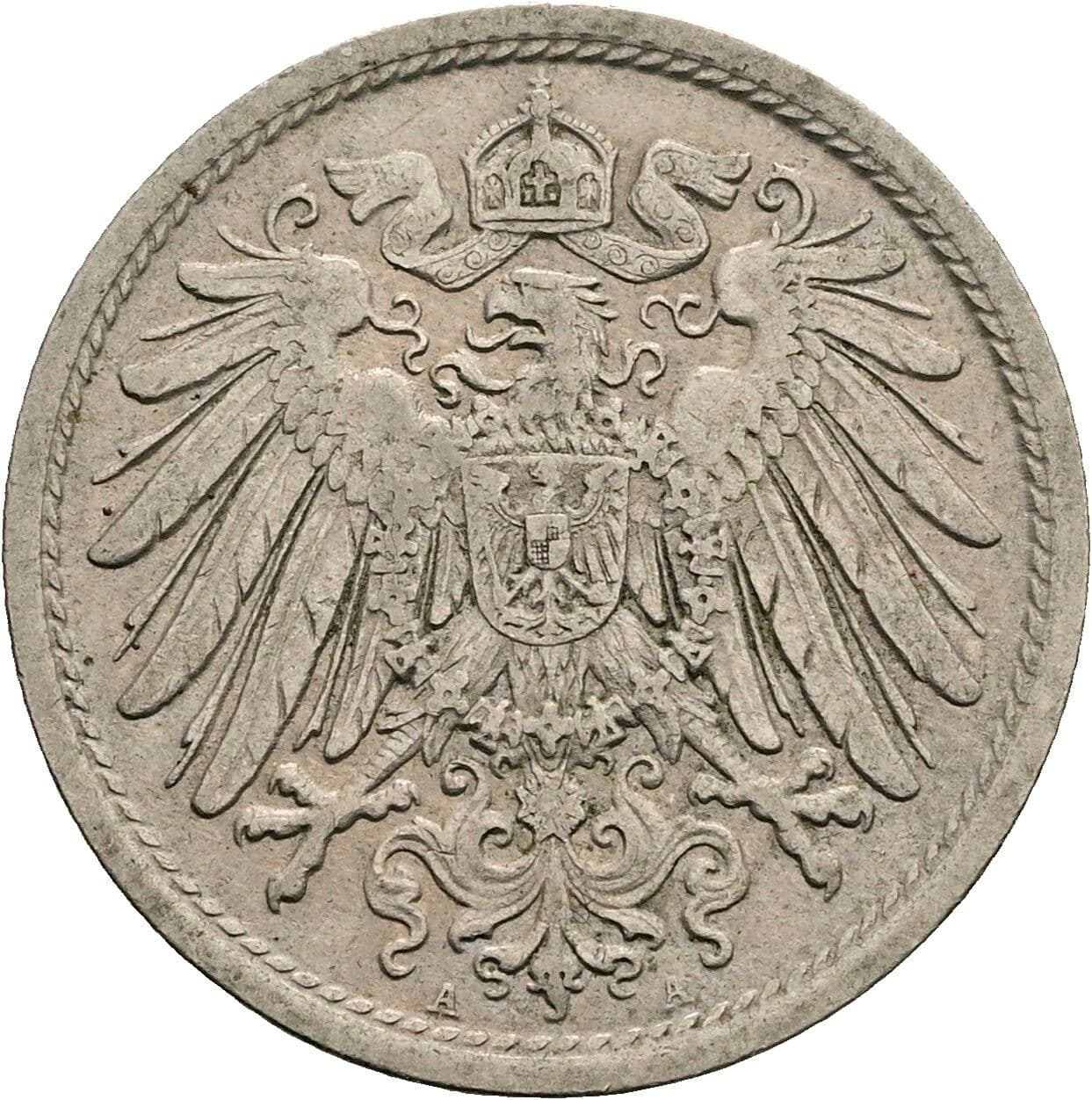 10 Pfennig 1909 A – Rückseite