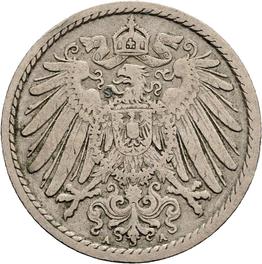 5 Pfennig 1901 A – Rückseite
