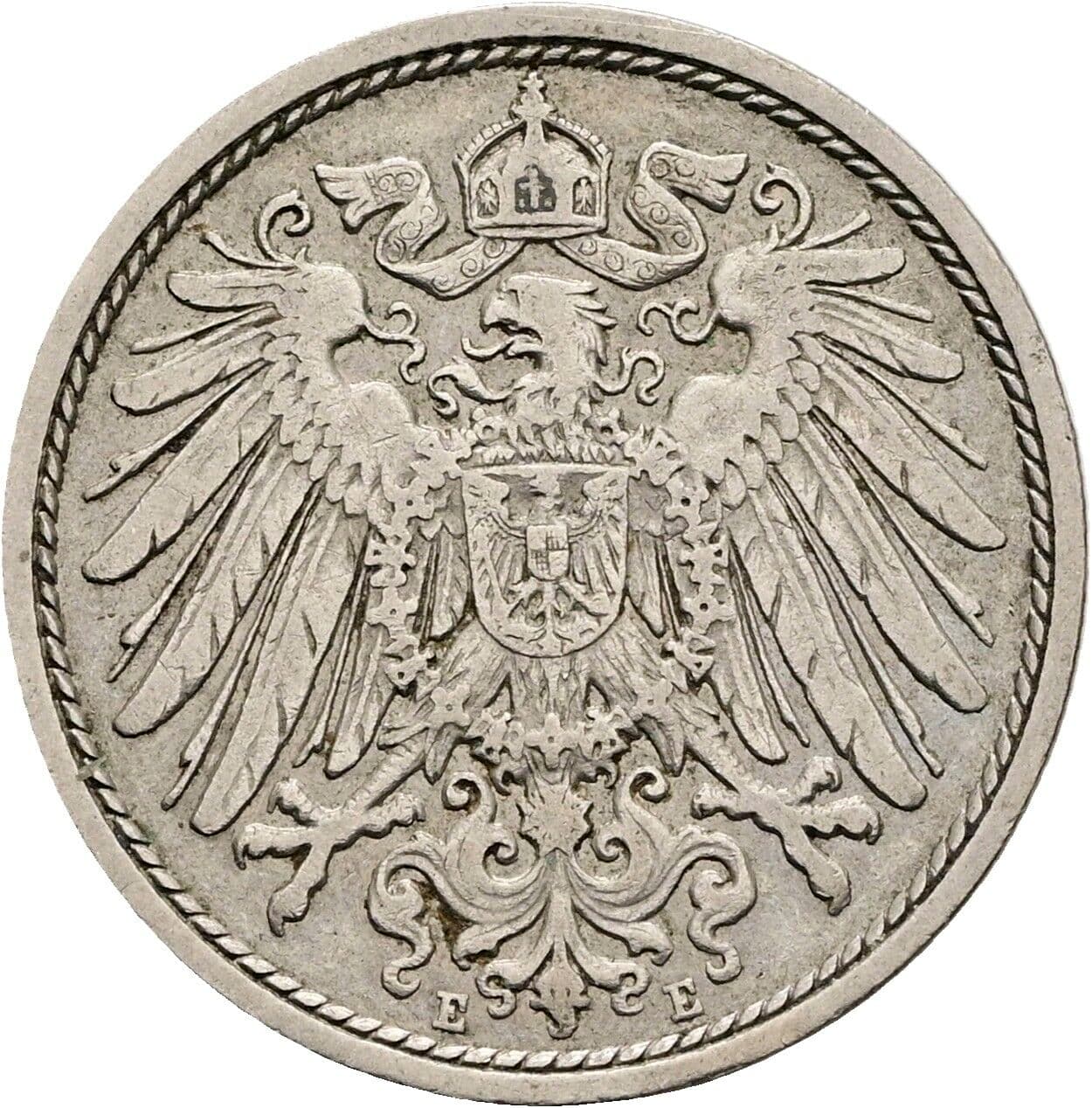 10 Pfennig 1908 E – Rückseite