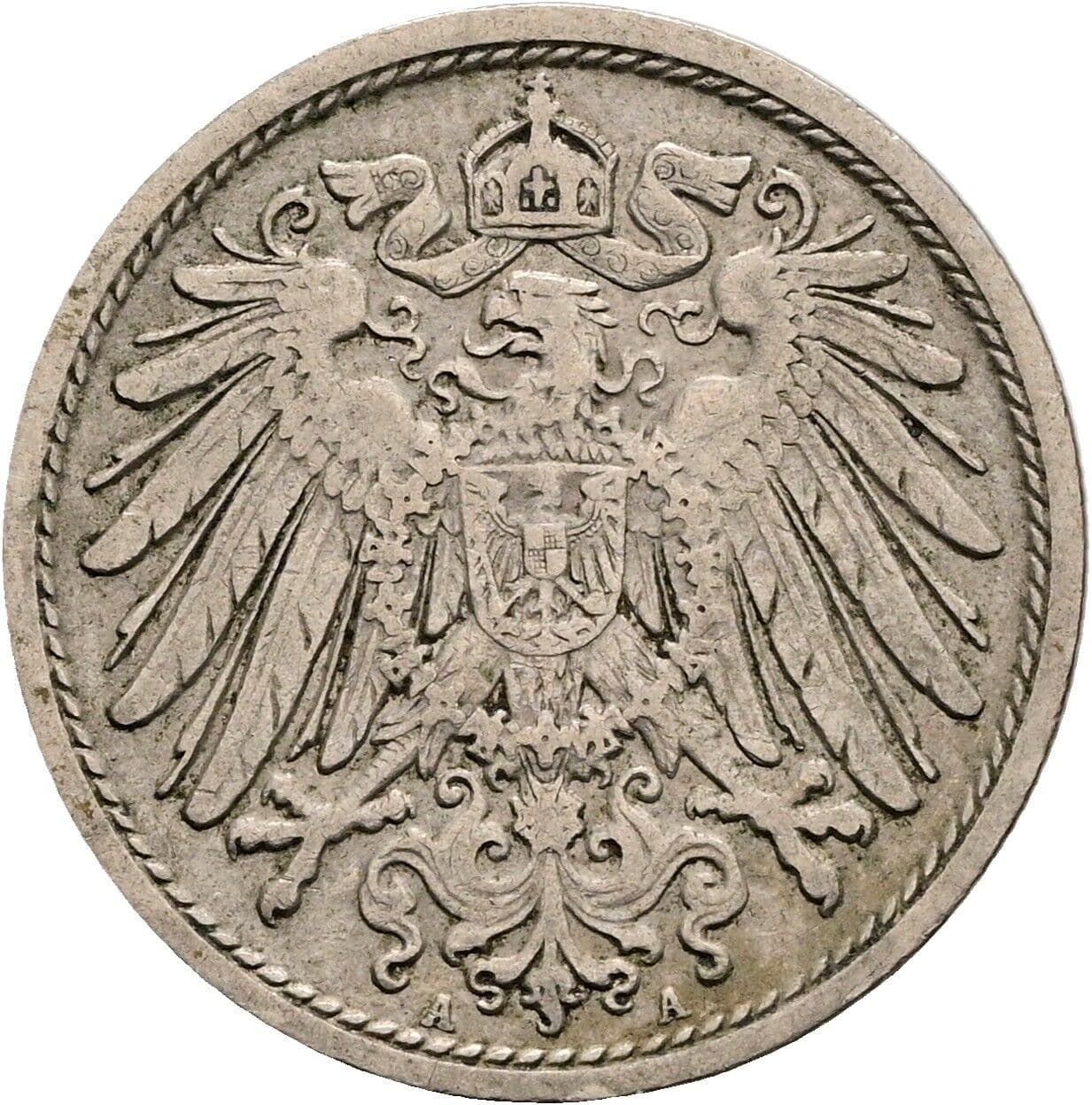 10 Pfennig 1908 A – Rückseite
