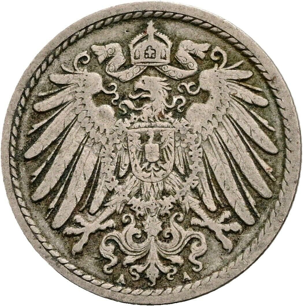 5 Pfennig 1905 A – Rückseite