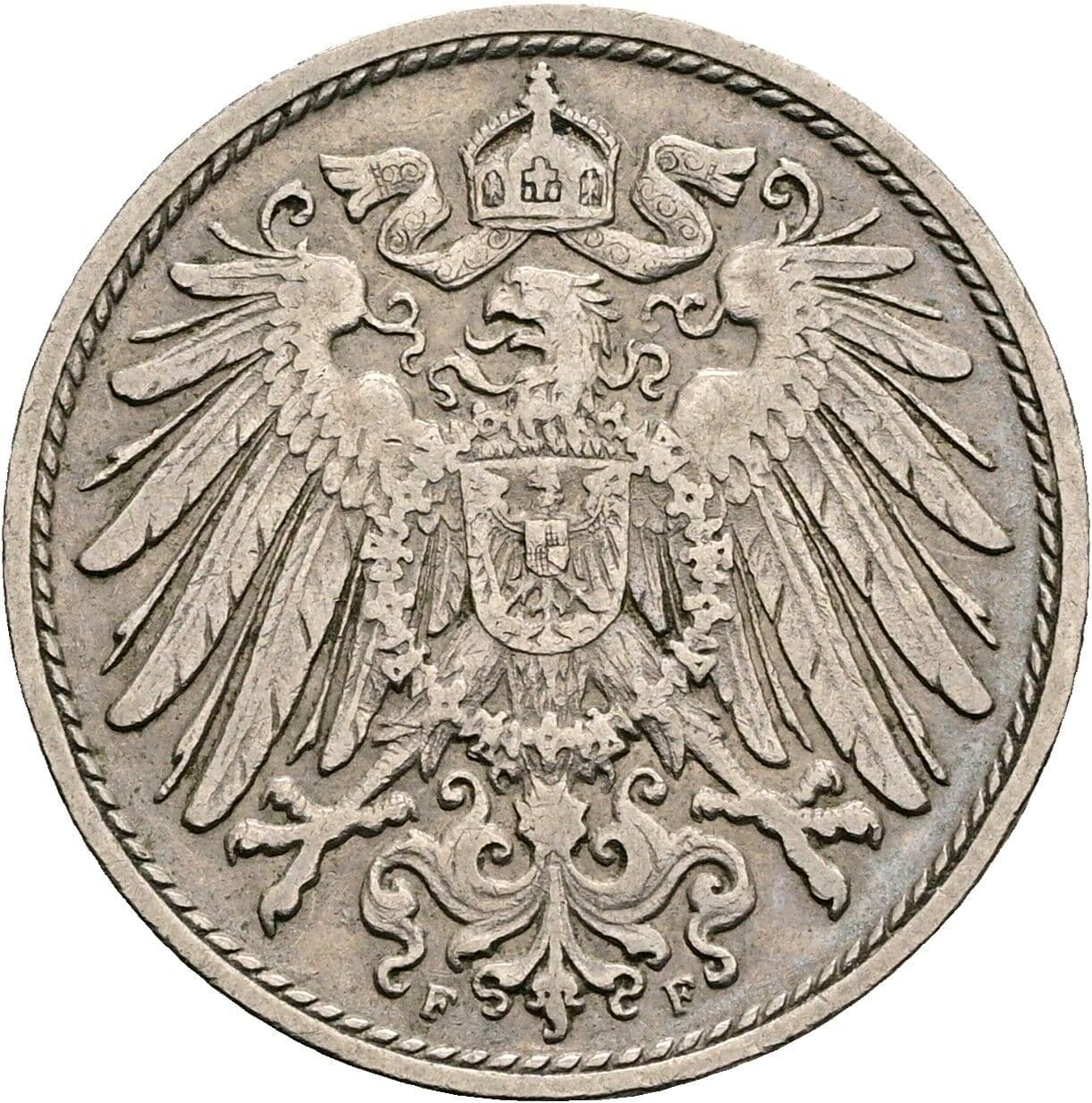 10 Pfennig 1907 F – Rückseite