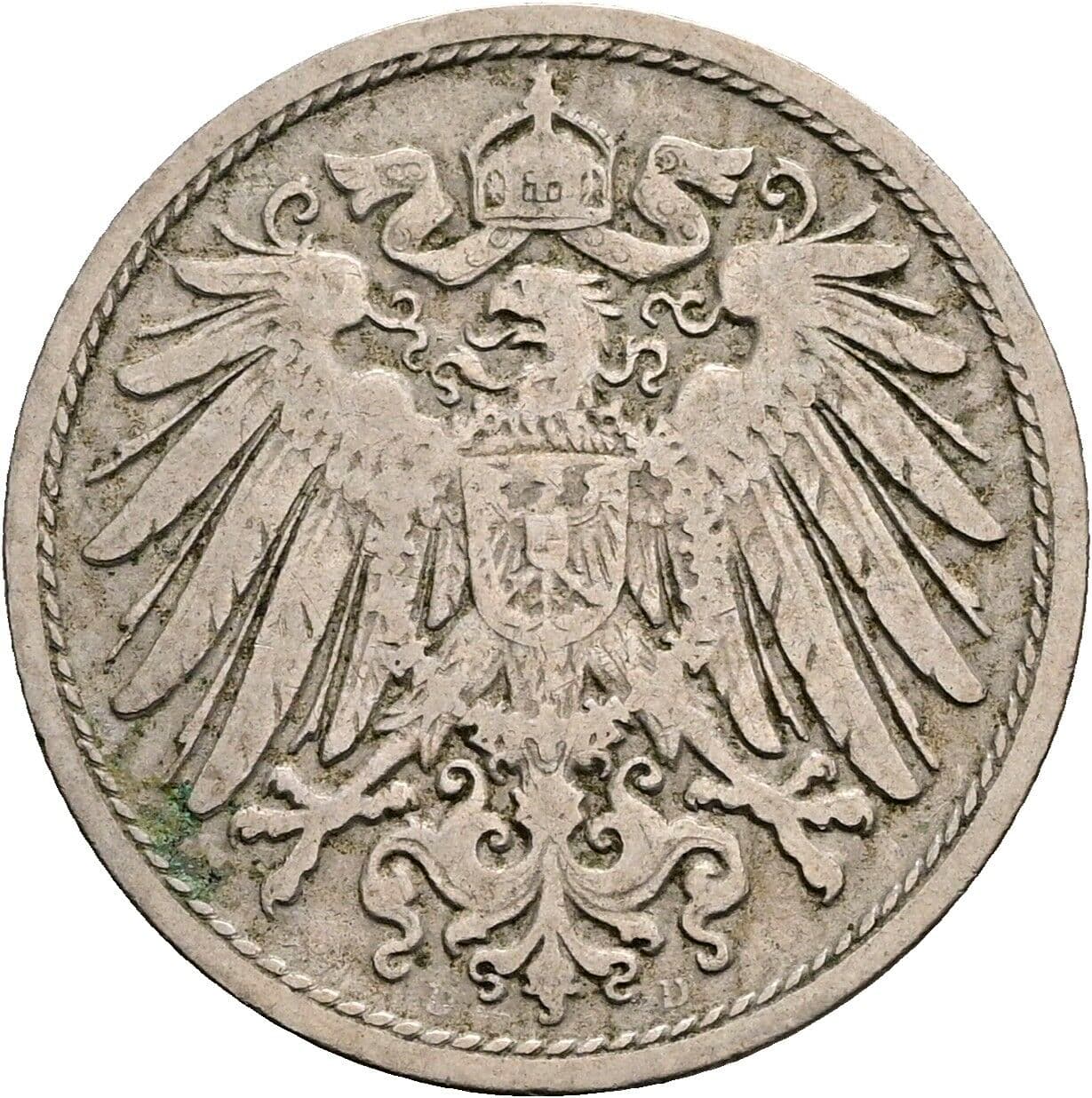 10 Pfennig 1900 D – Rückseite