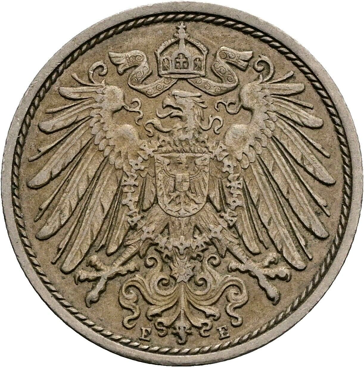 10 Pfennig 1912 E – Rückseite