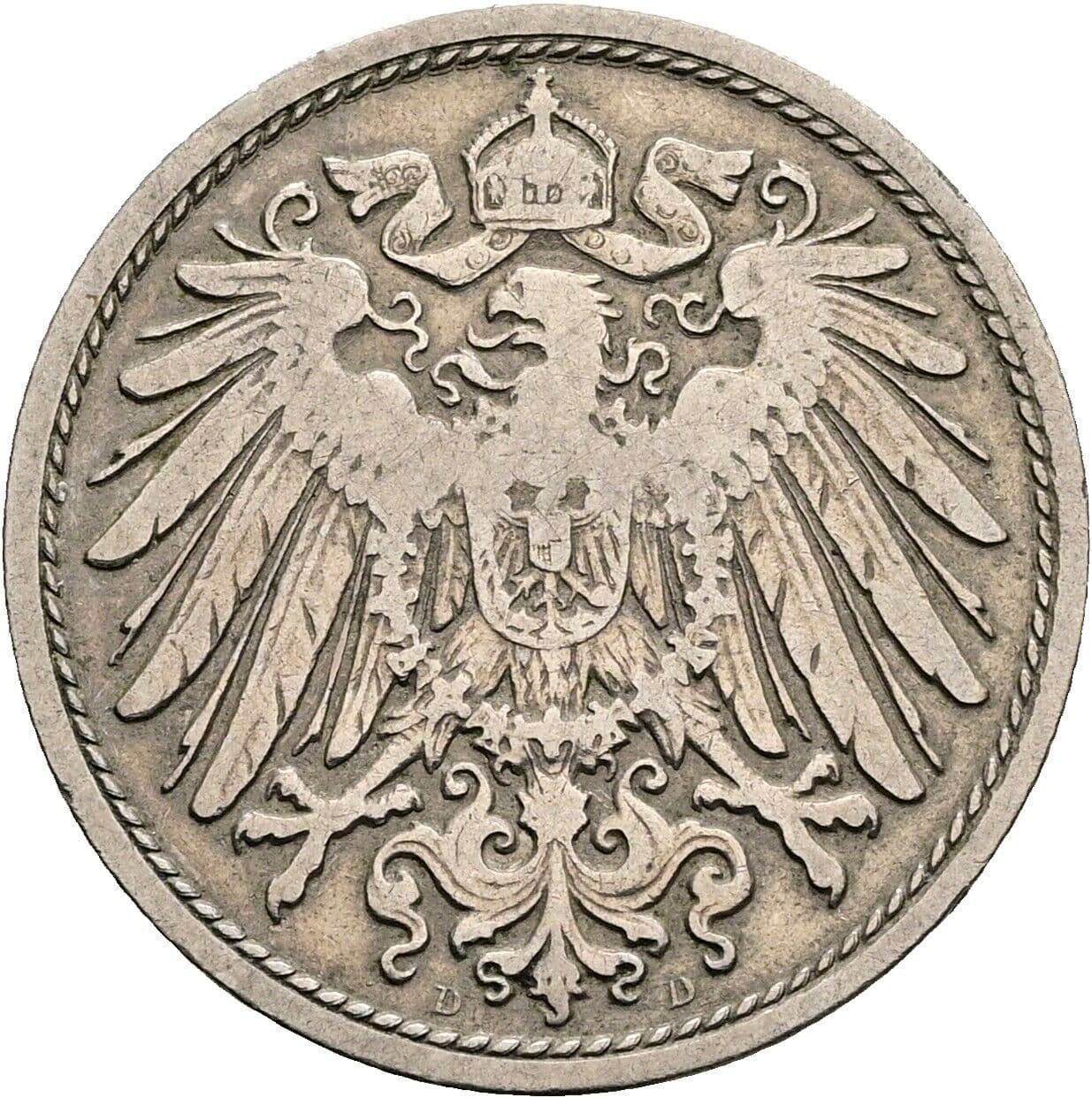 10 Pfennig 1901 D – Rückseite