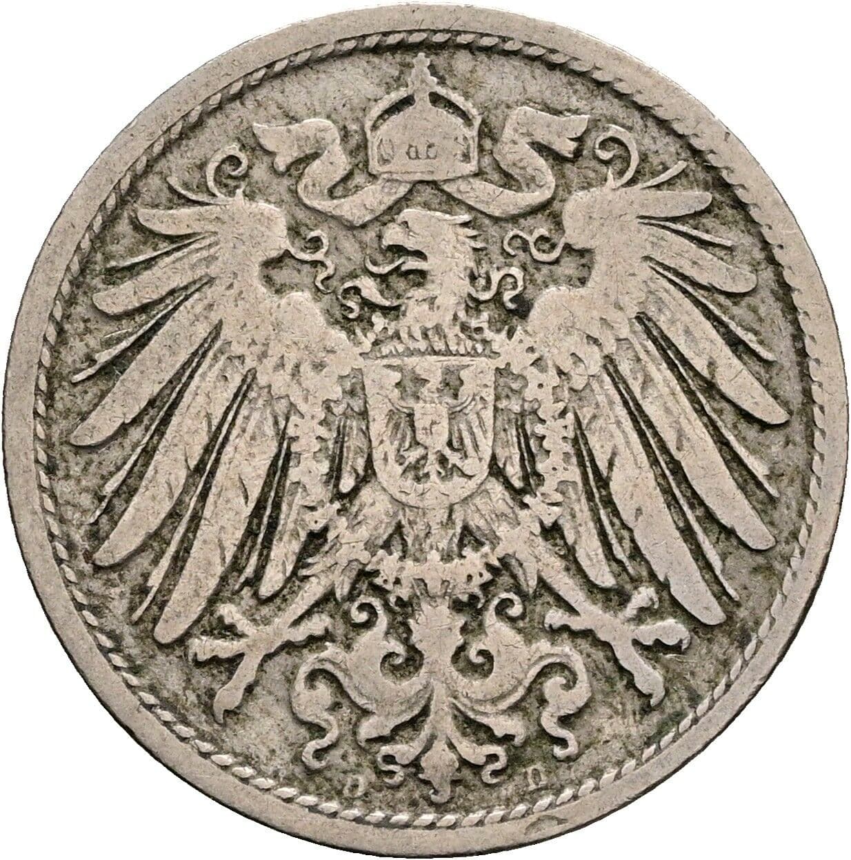 10 Pfennig 1898 D – Rückseite