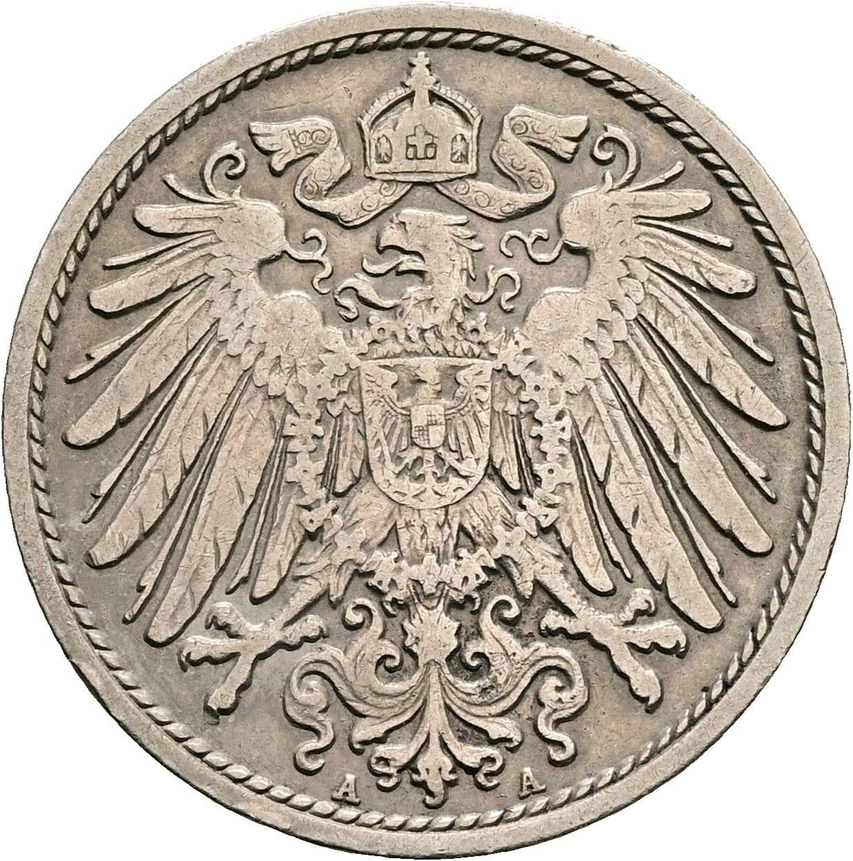 10 Pfennig 1908 A – Rückseite
