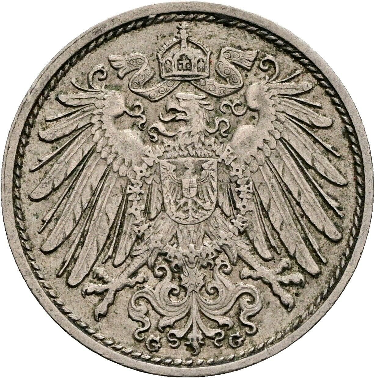 10 Pfennig 1914 G – Rückseite
