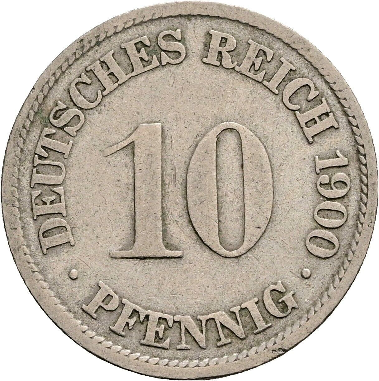 10 Pfennig 1900 F – Vorderseite