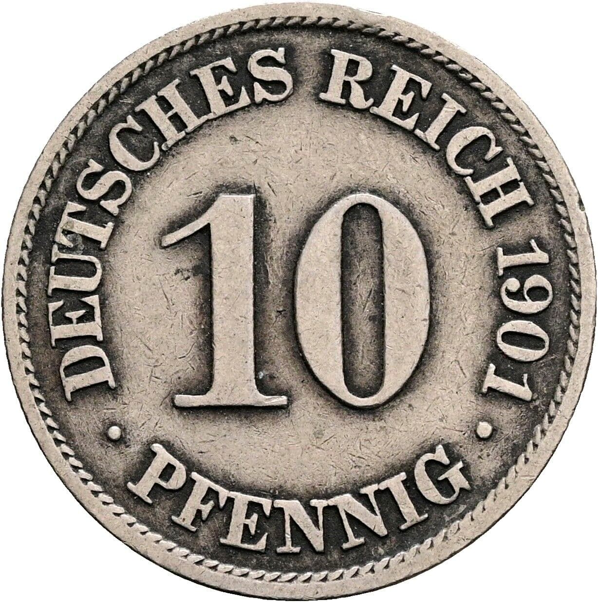 10 Pfennig 1901 A – Vorderseite