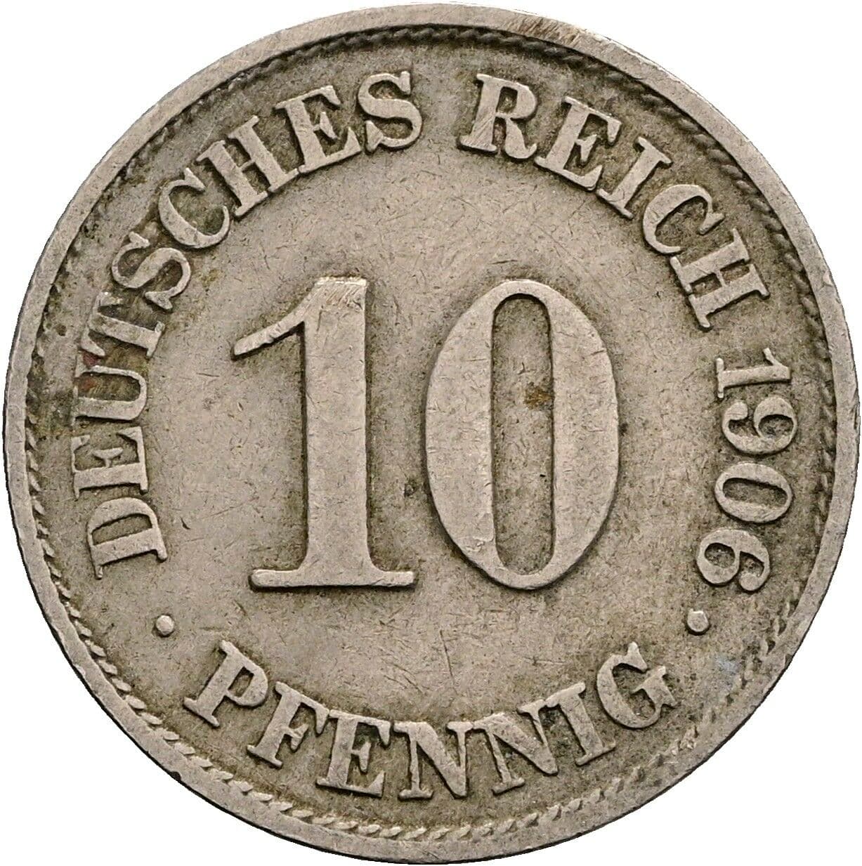 10 Pfennig 1906 A – Vorderseite
