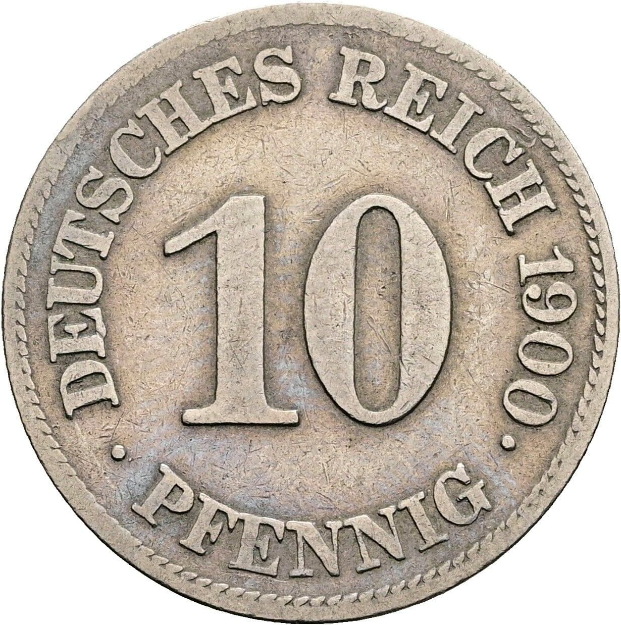 10 Pfennig 1900 E – Vorderseite