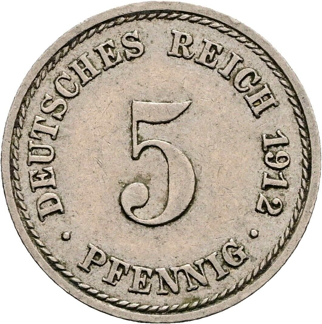 5 Pfennig 1912 A – Vorderseite