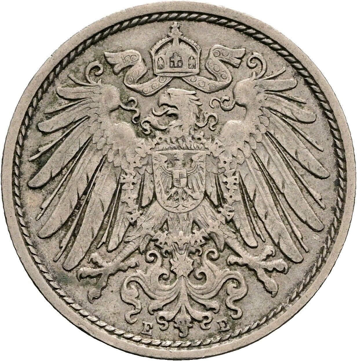 10 Pfennig 1908 E – Rückseite