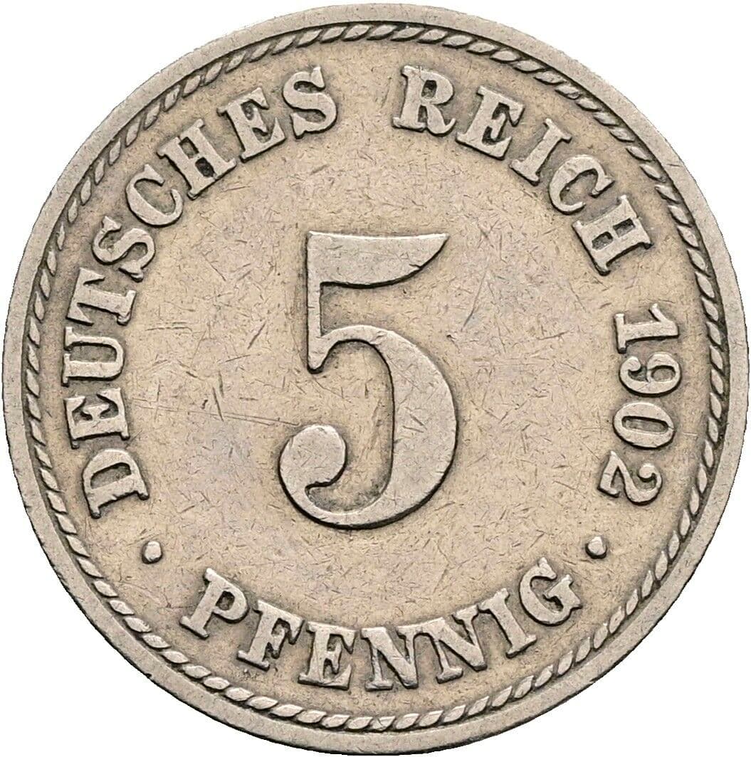 5 Pfennig 1902 A – Vorderseite