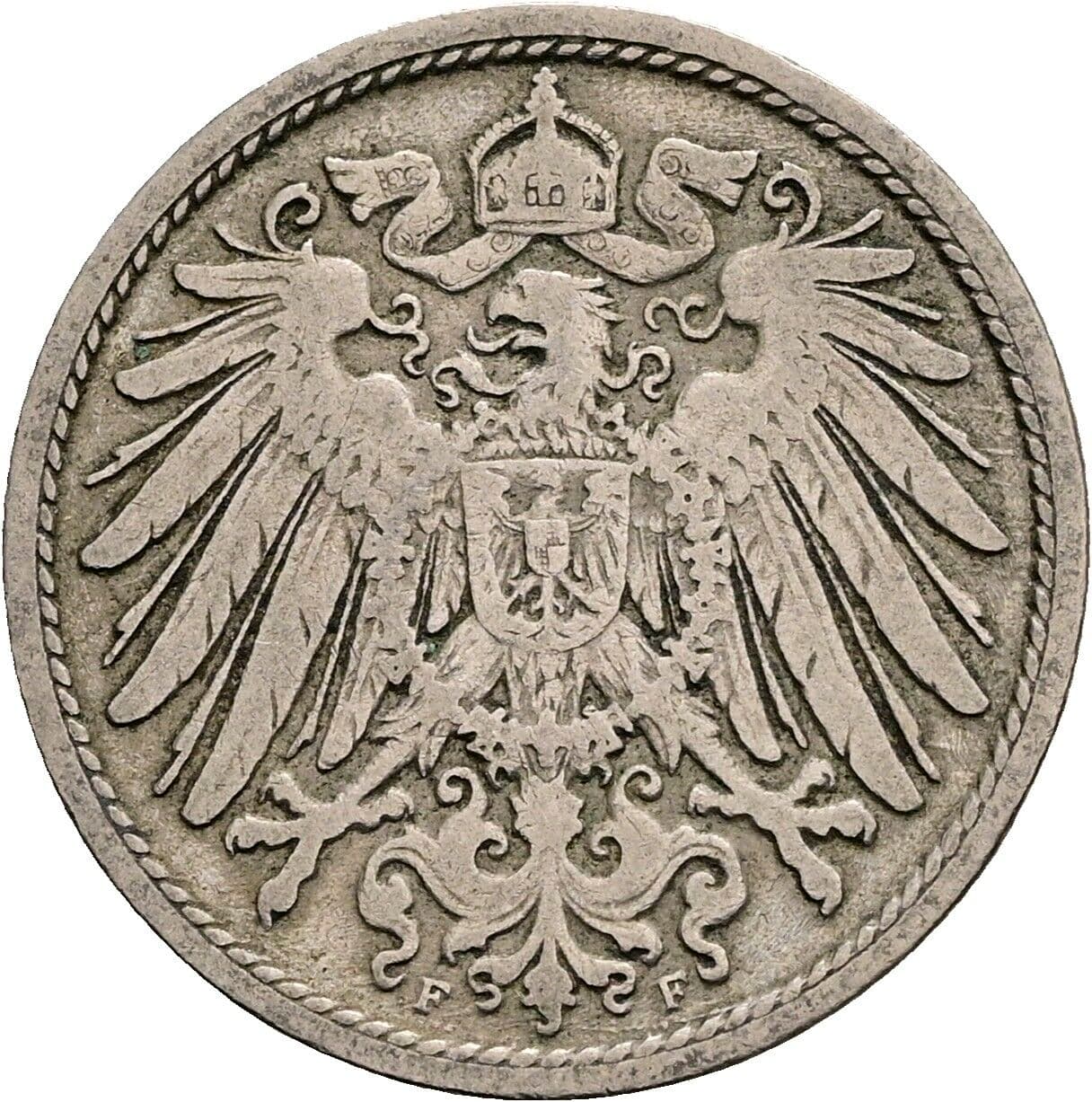 10 Pfennig 1900 F – Rückseite