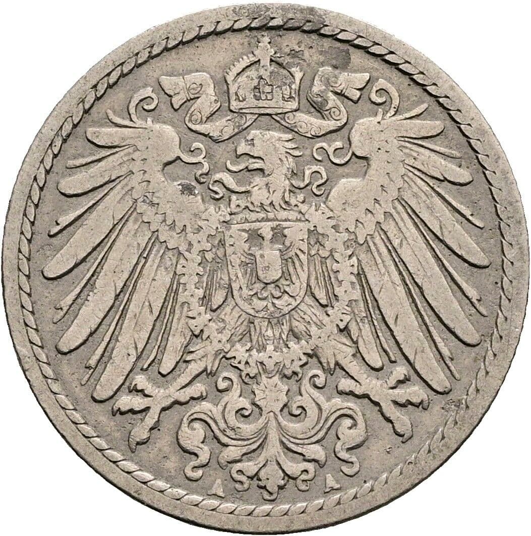 5 Pfennig 1901 A – Rückseite