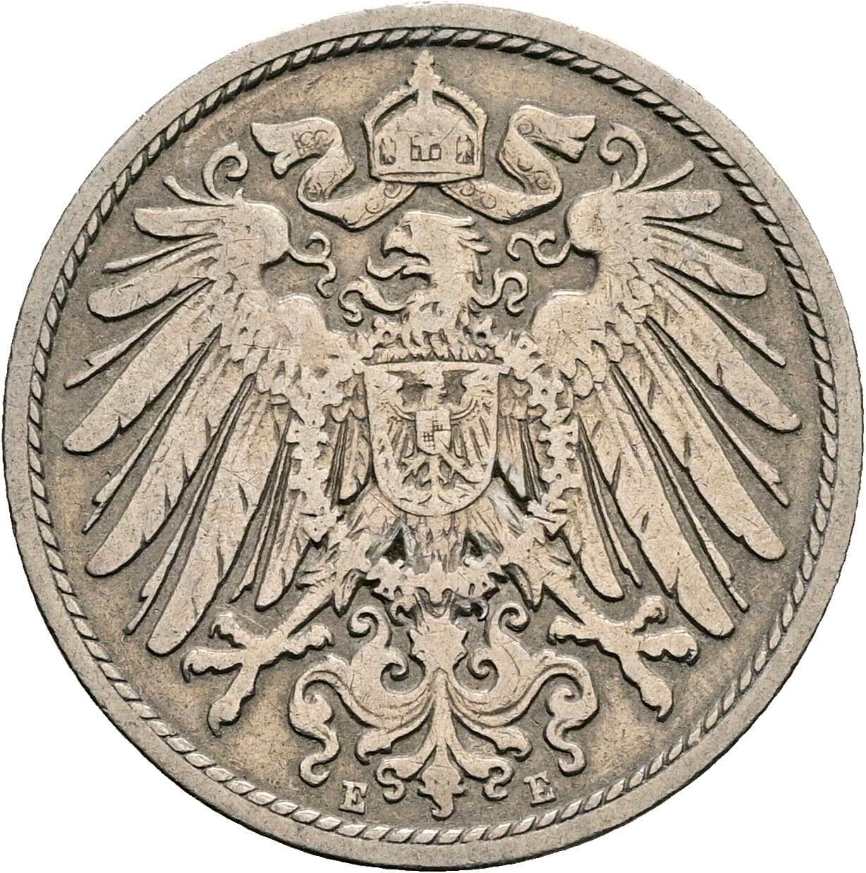 10 Pfennig 1900 E – Rückseite