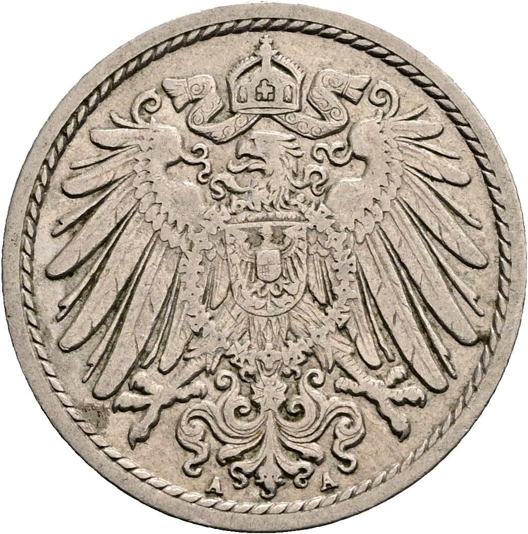 5 Pfennig 1912 A – Rückseite