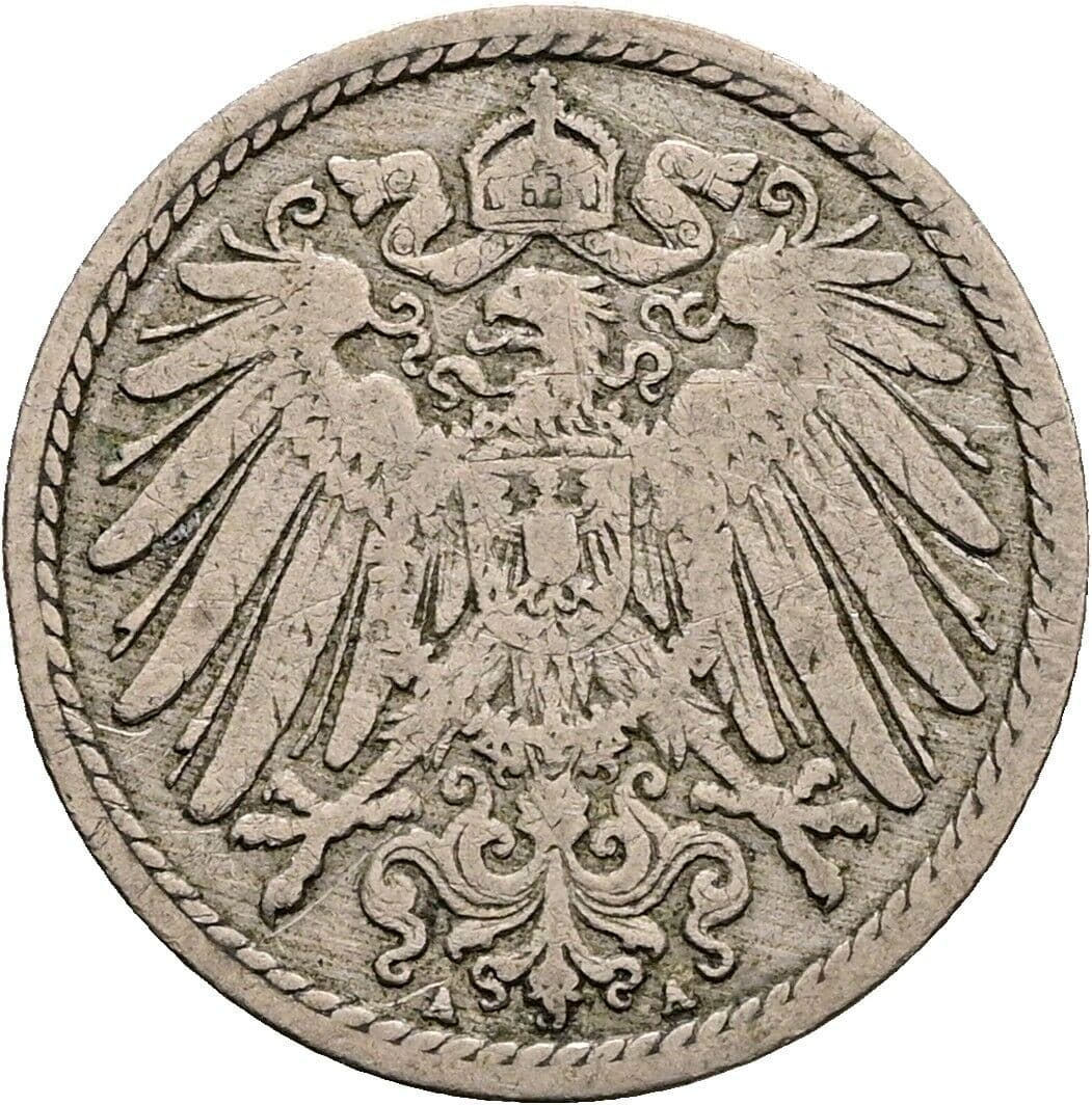 5 Pfennig 1890 A – Rückseite