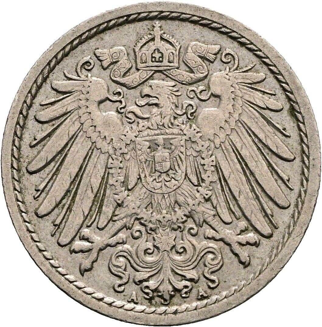 5 Pfennig 1912 A – Rückseite