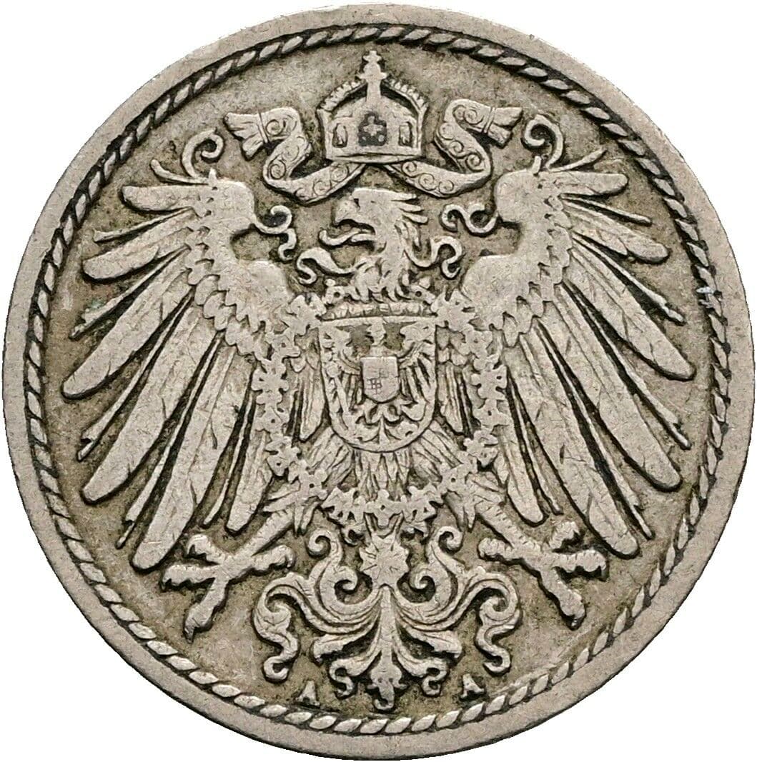 5 Pfennig 1907 A – Rückseite
