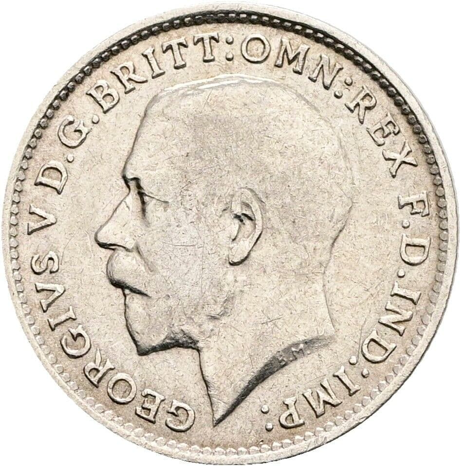 3 Pence George V. (1910-1936) 1918 – Vorderseite