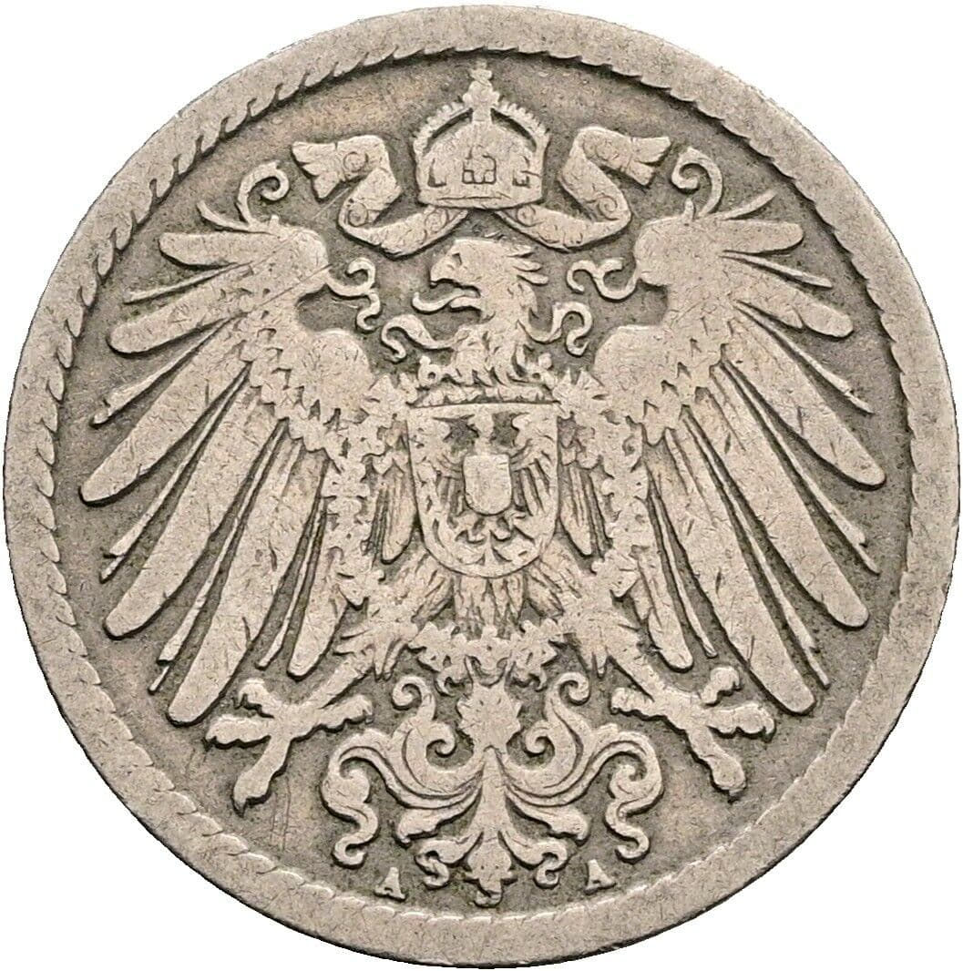 5 Pfennig 1893 A – Rückseite